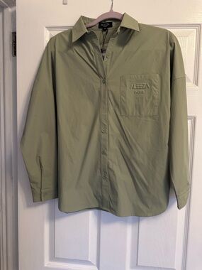Aleeza Paris Sage  Button-Up Shirt and Matching Pants